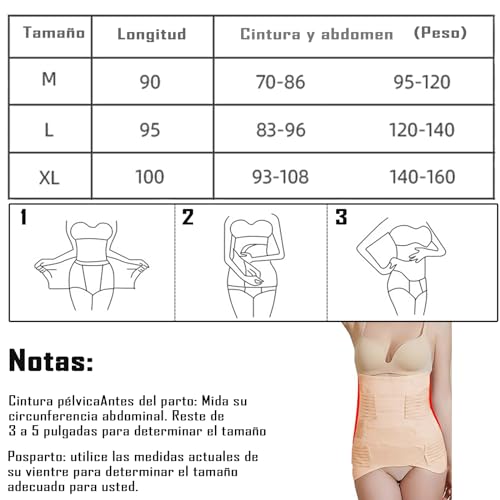 Faja Postparto cesarea,Fajas Postquirurgicas para Mujer,2 Piezas de Cinturón de Apoyo Parto y cinturón pélvico de Puro algodón,Soporte de Espalda,Faja Post Parto y Post Cesarea para Mujer y Maternidad