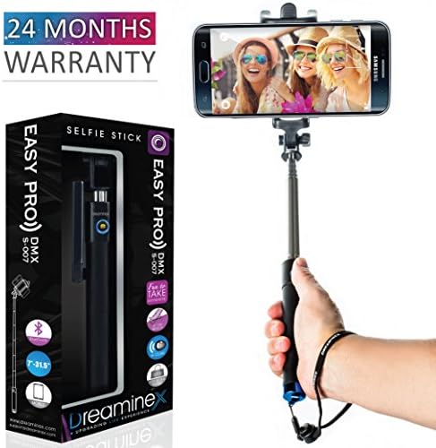 Selfie Stick for iPhone 8 Plus Plus, Android, Samsung Galaxy S8 S7, iPod. Comes with Built-in Bluetooth Remote Shutter. Lightweight Monopod Extendable Arm. Super Pocket Size. Young Design. Free eBook
