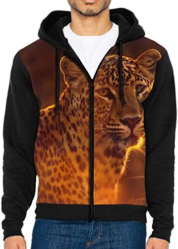 Lighting Leopard Unisex Men's Zip Hoodie Pullover Pocket Sweatshirt For Men Medium