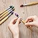 6 x Cute Novelty Ballpoint Bamboo Brush Style Shape Pens - Kids Party Pen - Unique Retractable Blue Ink for Writing in Notebooks and Journals - Gifts for Women Children or Men, Art Teachers too!