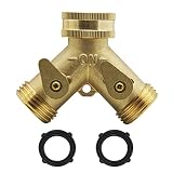 MAGGIFT Brass Splitter, 2-Way Y Brass Hose Connectors (Brass Hose Splitter)