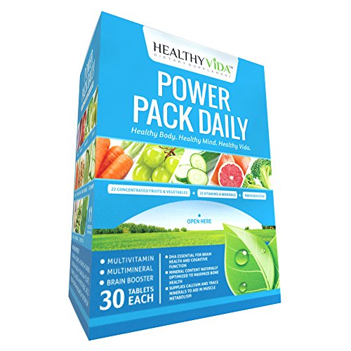 Daily Multivitamin Supplement Power Pack by Healthy VIDA - Excellent Source of Calcium Magnesium Vitamin D & Zinc - With Vitamins A C & E