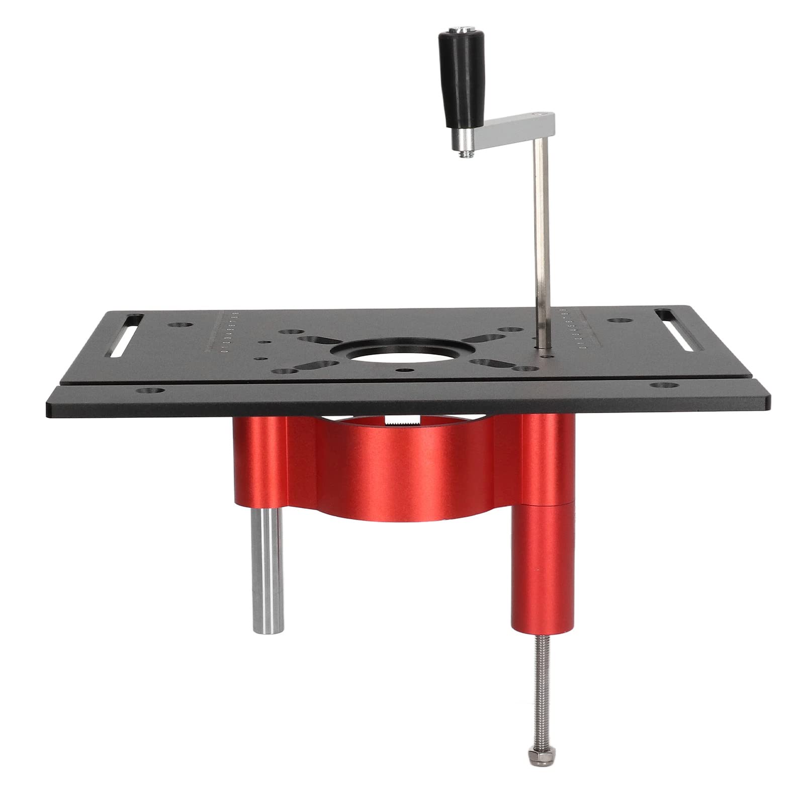 Router Lift System Kit, Router Table Insert Plate with Router Lift, Rings and Screws, Mounting Base Plate for Woodworking (Black)