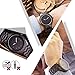 MUJUZE Wood Watch,BIOSTON Natural Handmade 47.5mm Size Sandalwood Quartz Wooden Wrist Watches Men with Luminous Pointer