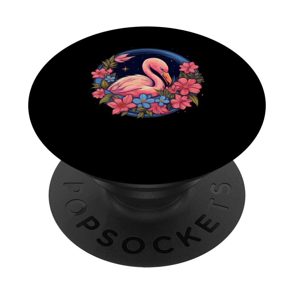 Flamingo Flower Hawaiian Outfit for Flamingo Lovers PopSockets Swappable PopGrip