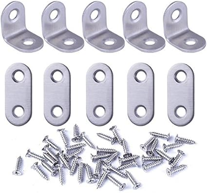 Staffe Angolari In Acciaio Inox - 15 Pezzi, 30x30x38mm, Con 90 Viti, Per Mobili - Foto 9