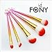 FONY Mermaid Makeup Brushes 5 Pcs Professional Makeup Brush Set, Premium Silky Soft Synthetic Bristles with Golden Mermaid Handle Cosmetics Brush Kit (5,Golden)