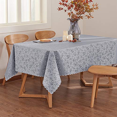 Rectangular Vinyl Tablecloths Easy Care Dinning Table Cover Waterproof
