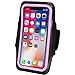 i2 Gear Arm Phone Holder for Running Compatible with iPhone 13, 12, 11, XR, XS, X, Pro & Galaxy S10, S9, S8, S7 with Adjustable Strap,Black Pink,S6-AB-Pink