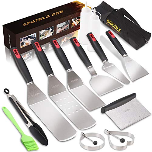 Griddle Accessories BBQ Tools Set 11 Pack Heavy Duty Grilling Kit Grill