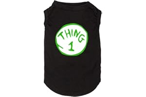 WEOKWOCK Sports Fan Dog T Shirt Pet Supplies Dog Funny Culture Shirts Mark Thing 1 to Thing 3 Printed Multiple Dogs Clothes Puppy Vest (Small, Black01)