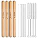 Reusable Glass Straws with Case: 4 Glass Straws + 4 Wooden Cases + 4 Cotton Cleaning Brushes + 1 Pouch, Eco Friendly 8.5 Inches Long, Portable Travel Drinking Straw for Personal Use (4 Glass Straws)