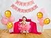 PINK HAPPY BIRTHDAY BANNER DECORATIONS SET - Pink and Gold Birthday Party Decorations | Pink Gold snd White Theme Balloon | Party Supplies for Princess, First, 2nd, 3rd, 5th, 7th, Girl, Women or Adult