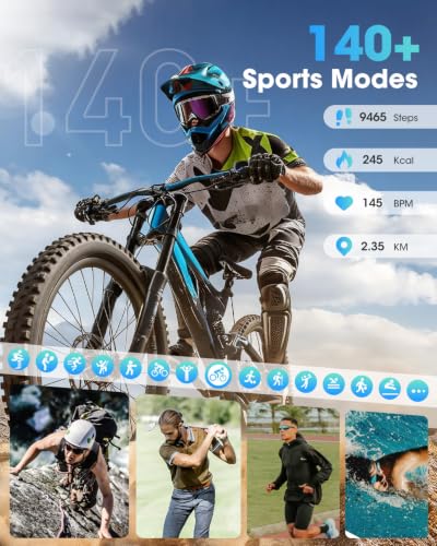 BANLVS 2026 Smartwatch Uomo Salute, ECG/HRV/BMI, Pressione Sanguigna, 1,96" AMOLED Display Orologio Fitness, 24H Frequenza Cardiaca SpO2 Sonno, 140+ Sport, Temperatura, Android iOS Nero