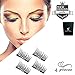 Long Dual Magnetic False Eyelashes, 0.2mm Ultra Thin 3D Reusable Fake Lashes, Full Size Natural Look 1 Pair 4 Pieces-210