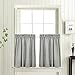 jinchan Grey Kitchen Curtains 24 Inch Length Cafe Curtains Farmhouse Rustic for Small Window Faux Linen Weave Tier for Bathroom Sink Light Filtering Rod Pocket 2 Panels Gray
