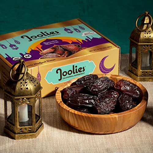 Joolies Organic Whole Medjool Dates Large Size, 2 Pound Ramadan Gift Box Fresh California