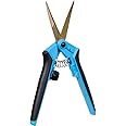 Hydrofarm HGPL400CT Precision Curved Lightweight Titanium Pruner, Blue