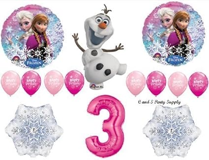 Amazon Com Frozen Pink 3rd Disney Movie Birthday Party Balloons
