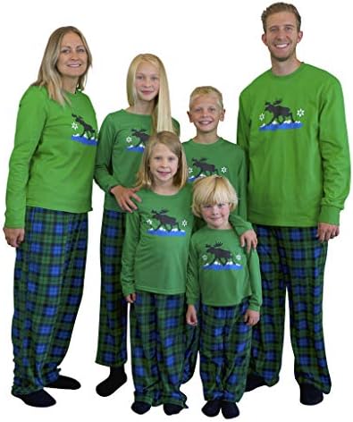 Mad Dog Concepts Matching Family Moose Christmas Holiday Pajamas Set + Slipper Socks