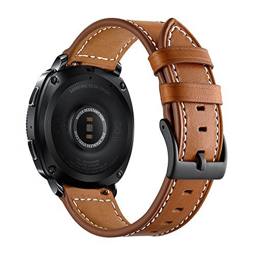 Aottom 20mm samsung gear sport band leather replacement band wris…