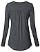 Vinmatto Women's Long Sleeve V Neck Flowy Tunic Top(XXL,Black)