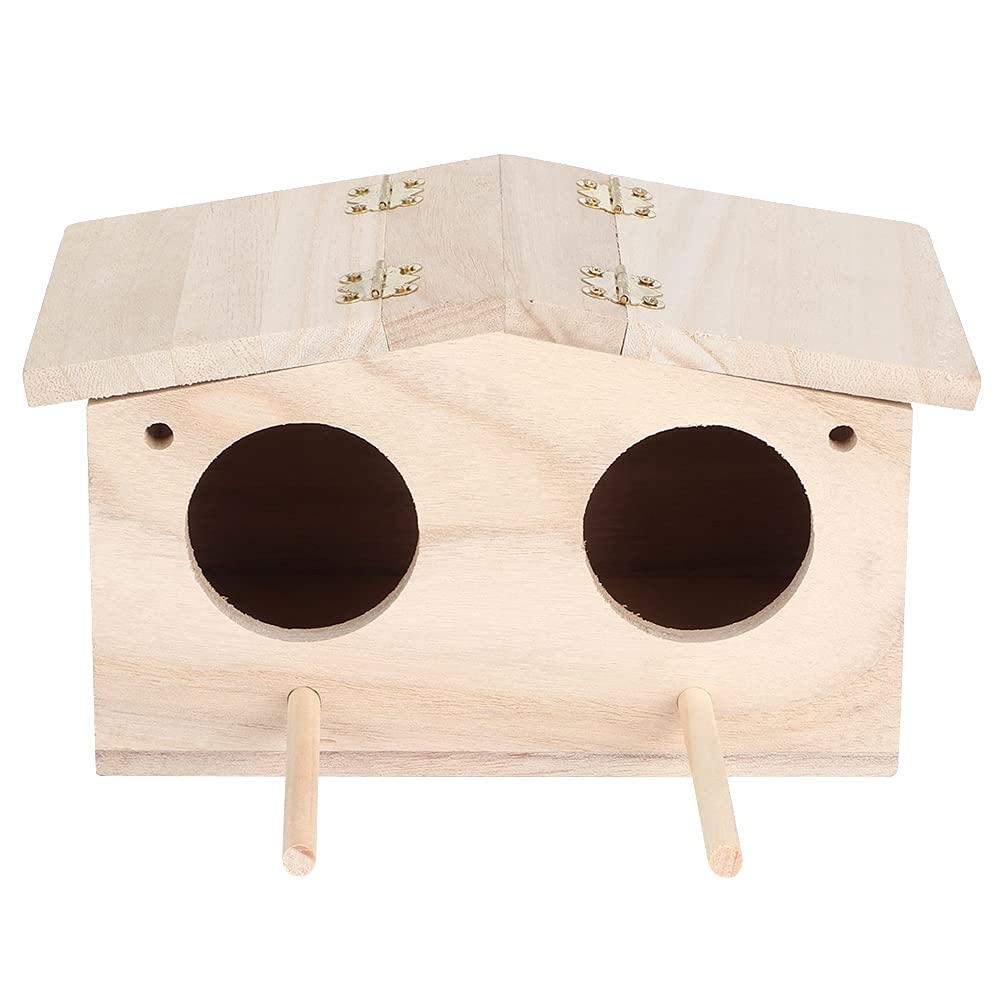 Bird Box, Bird Houses For Garden, Wooden Pet Bird Nests House Breeding Box Cage Birdhouse Accessories for Parrots Swallows Wooden Bird House