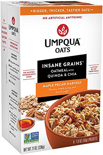 Umpqua Oats Insane Grains Instant Oatmeal Maple Pecan Harvest 1.9 Ounce 4 Cartons (24 Count)