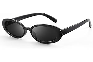 DANAMY Sunglasses Womens Retro Oval Sunglasses for Women Men Fashion Small Oval Sun Glasses 90s Vintage Driving Shades