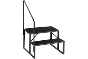 FRUYYZL RV Steps, Hot Tub Steps with Handrail, 2 Step Ladder Update 3.0, Anti-Slip RV Stairs Outdoor, Pool Ladder Above Ground for Safety in and Out of RV, Camper, Mobile Home, Pool