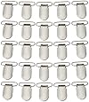 Marrywindix 25pcs 1" Pacifier Suspender Clips for Making Pacifier Holders Bib Clips Toy Holder Silver