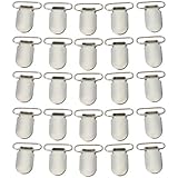 Marrywindix 25pcs 1" Pacifier Suspender Clips for Making Pacifier Holders Bib Clips Toy Holder Silver