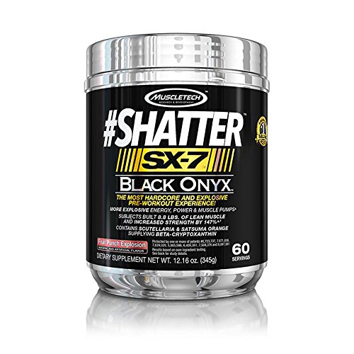 MuscleTech Shatter SX-7 Black Onyx, Fruit Punch Explosion, 60 Servings
