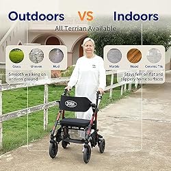 2 in 1 Walkers for Seniors with Seat, VOCIC