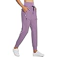 baleaf Women's Joggers Lightweight Hiking Pants High Waist 5 Zipper Pockets Quick Dry Travel Athletic UPF50+