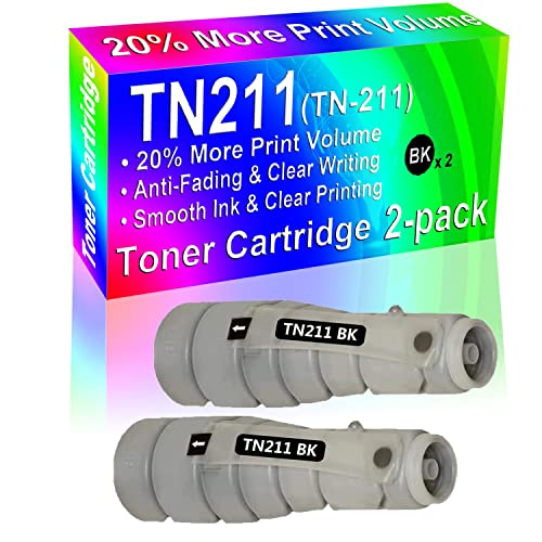 2-Pack (Black) Compatible TN211 TN-211 Laser