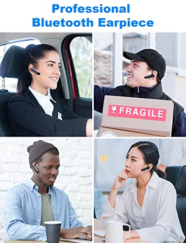 New Bee Auricular Bluetooth Micrófono con Cancelación de Ruido Auriculares inalámbricos Manos Libres CVC 8.0 Mono Bluetooth Headset para iPhone Android Conducción Casa y Oficina