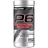 Cellucor P6 Extreme Pump Testosterone Booster For Men, Nitric Oxide Pump Amplifier, Build Strength & Lean Muscle, Boost Vasodilation & Energy, 150 Capsules