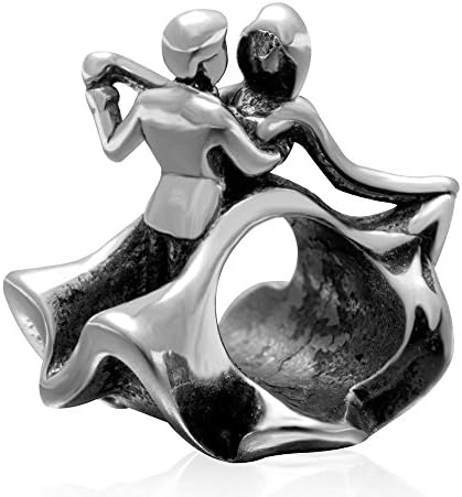 LuckybeadsLuckybeads A Couple of Lover Dance Charm Antique 925 Sterling Silver Beads for Pandora Charms Bracelets