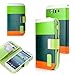 Generic Wallet PU Leather Case Card Holder Flip Case Cover for Samsung i9300 Galaxy S3 III - Retail Packaging - Lime/Green/Orange