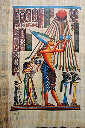 iRSE Art Egyptian Genuine Papyrus, Ancient Egypt paper, hand made wall paper, artistic drawing, archaeologist picture image, Best Christmas Gift (Shape20)