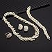 MOOCHI Gold Plated Shinning Wheat Ears Golden Necklace Earrings Bracelet Ring Jewelry Set