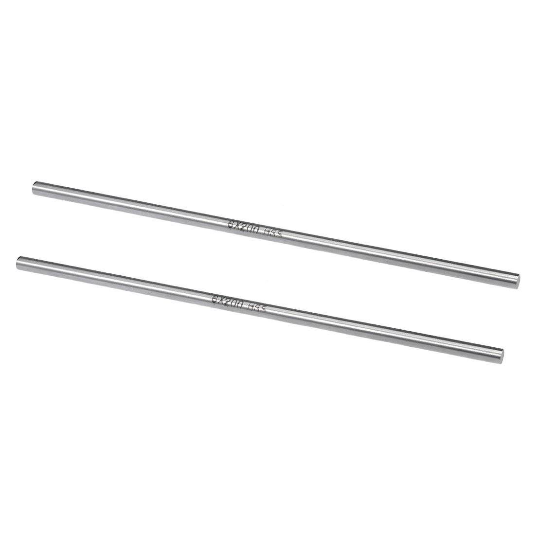 uxcell Round Steel Rod, 6mm HSS Lathe Bar Stock Tool 200mm Long, for Shaft Gear Drill Lathes Boring Machine Turning Miniature Axle, Cylindrical Pin DIY Craft Tool, 2pcs