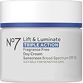 No7 Lift & Luminate Triple Action Face Cream - Fragrance Free Face Moisturizer with SPF 30 - Formulated with Anti Aging Collagen Peptides & Brightening Complex (1.69 Oz)