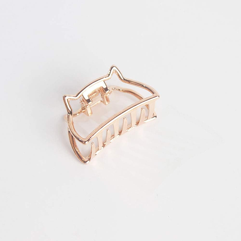 Fodattm Set of 4 Women Vintage Metal Small Hair Claw Hair Jaw Clips Ponytail Clip Hair Clamp Accessories (Cat shape) - Image 4
