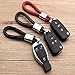 ROYAGO 2Pack Car Keychains Leather KeyRings Grip Strap for Mercedes Benz BMW Audi Ford Toyota VW Honda (Black, for VW)