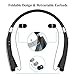 Bluetooth Headset, Bluetooth Headphones-LBell 30 Hrs Playtime Wireless Neckband Design W/Foldable Retractable Headset for Cellphones Samsung Galaxy S9 Note 8 (Black)