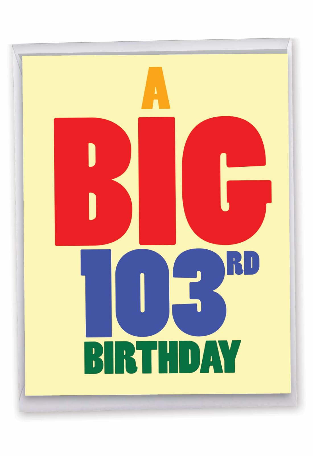 NobleWorks - 100s Milestone Birthday Card with Envelope (Letterhead 8.5 x 11 Inch), Big Year Milestone Celebration - Big 103 J9390MBG