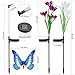 Outdoor Solar Garden Lights - Outdoor Solar Lights, 3 Pack LED Color Changing Outdoor Solar Powered Lights for Patio, Backyard (2 Lilly Flowers and 1 Butterfly)