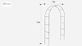 DIVCHI Black Metal Garden Arbour Arch Steel Frame 2.4m Centre Height view 3